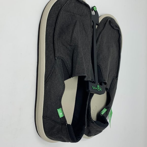 Sanuk Men's Pick Pocket Slip-on Hemp Shoes Black - Picture 4 of 6